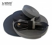 SAVIO Organizer for cables, Tape, Velcro, Black, 10m OC-01/B 1 pc