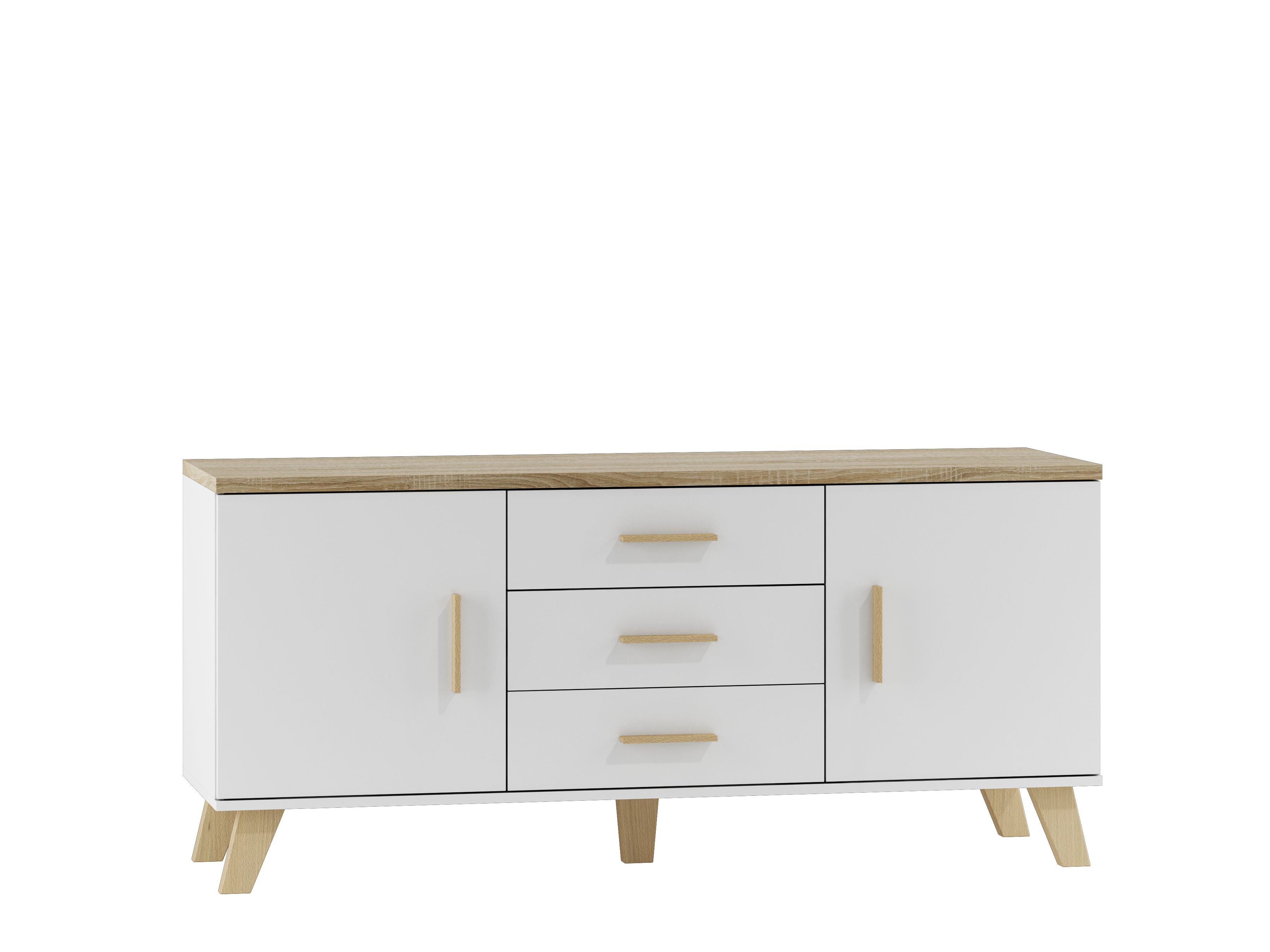 Cama sideboard LOTTA 150 2D3S white + sonoma oak