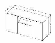 Cama sideboard VIVA 150 white/white gloss + sonoma oak