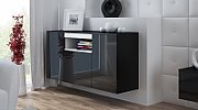 Cama sideboard VIVA 150 black/black gloss + white