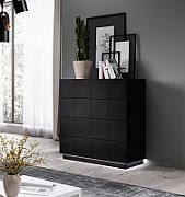 Cama chest of drawers 4D REJA black gloss/black gloss