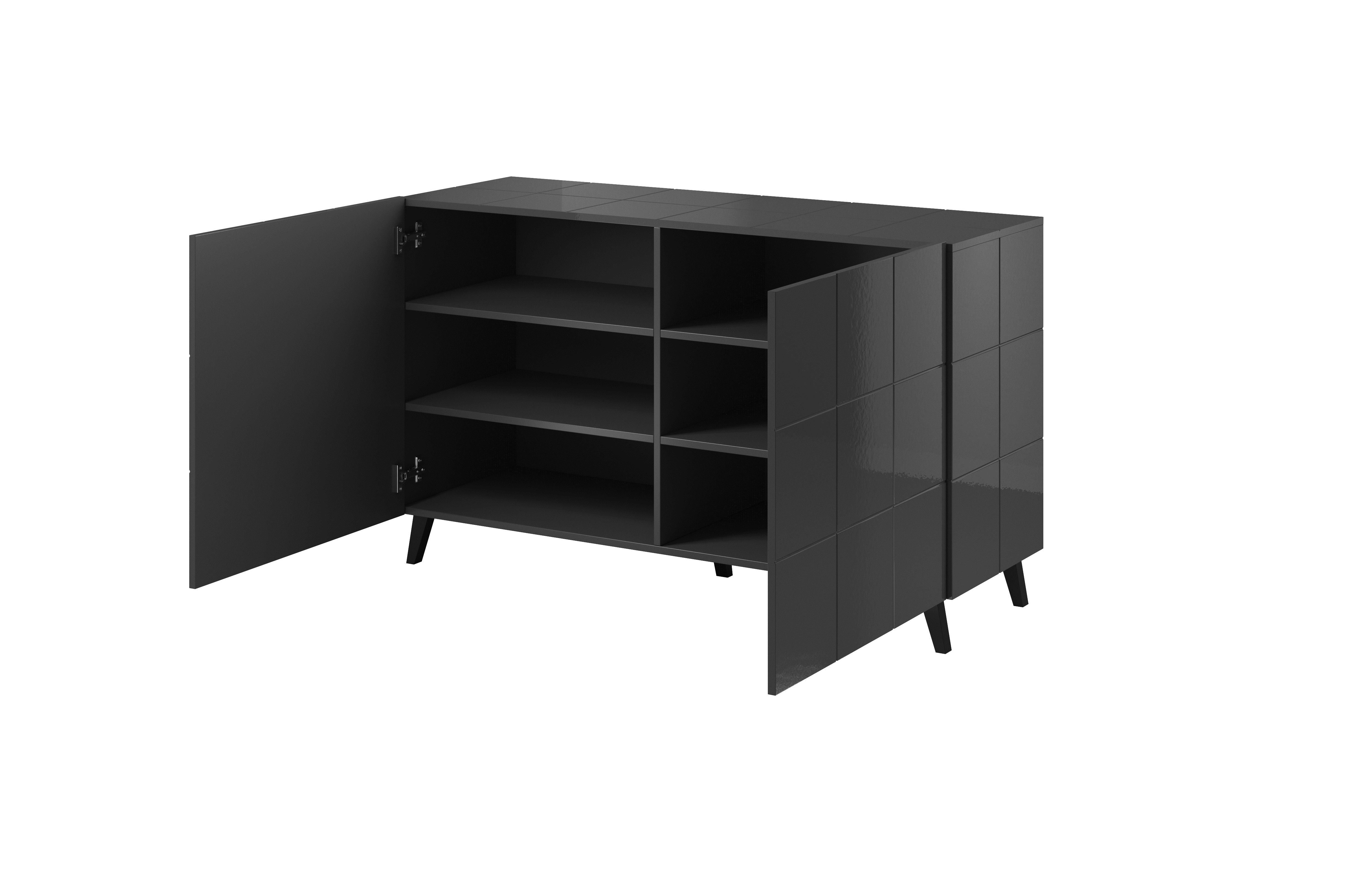 Cama sideboard 2D REJA graphite grey gloss/graphite grey gloss