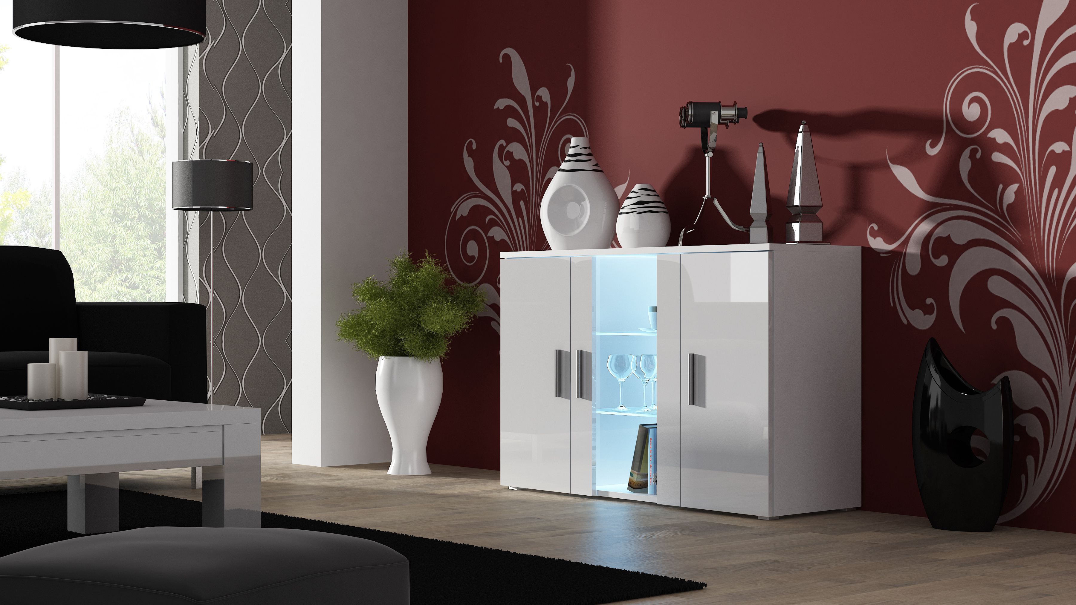 Cama sideboard 120 cm SOHO S7 white/white gloss