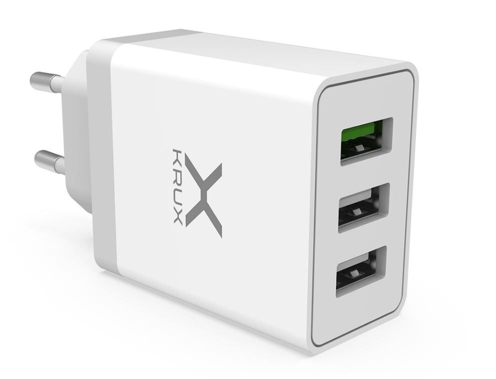 KRUX charger with 3 USB sockets, QC 3.0 30 W