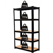 Topeshop REGAŁ P9030 CZARNY garden tool storage rack Freestanding Galvanized steel, MDF