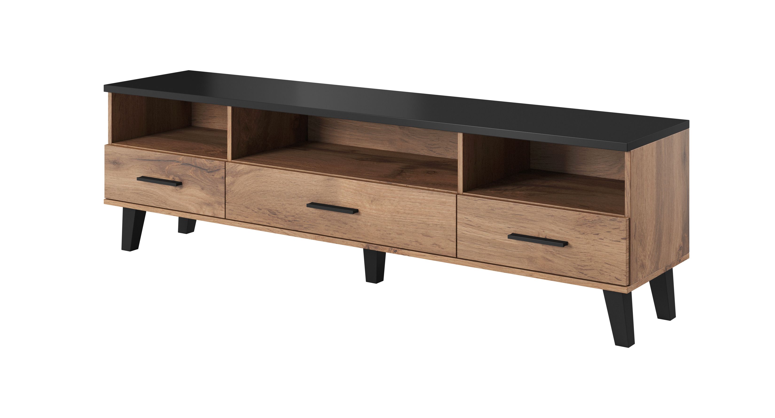Cama RTV stand LOTTA 180cm wotan oak + mat black