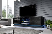 Cama TV cabinet QIU 200 MDF black gloss/black gloss