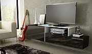 Cama TV cabinet SIGMA 3 180 black/black gloss + biały