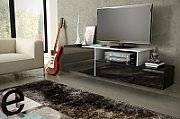 Cama TV cabinet SIGMA 3 180 black/black gloss + biały