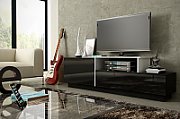 Cama TV cabinet SIGMA 3 180 black/black gloss + biały