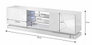 Cama TV cabinet QIU 160 MDF white gloss/white gloss