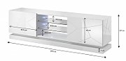 Cama TV cabinet QIU 200 MDF white gloss/white gloss