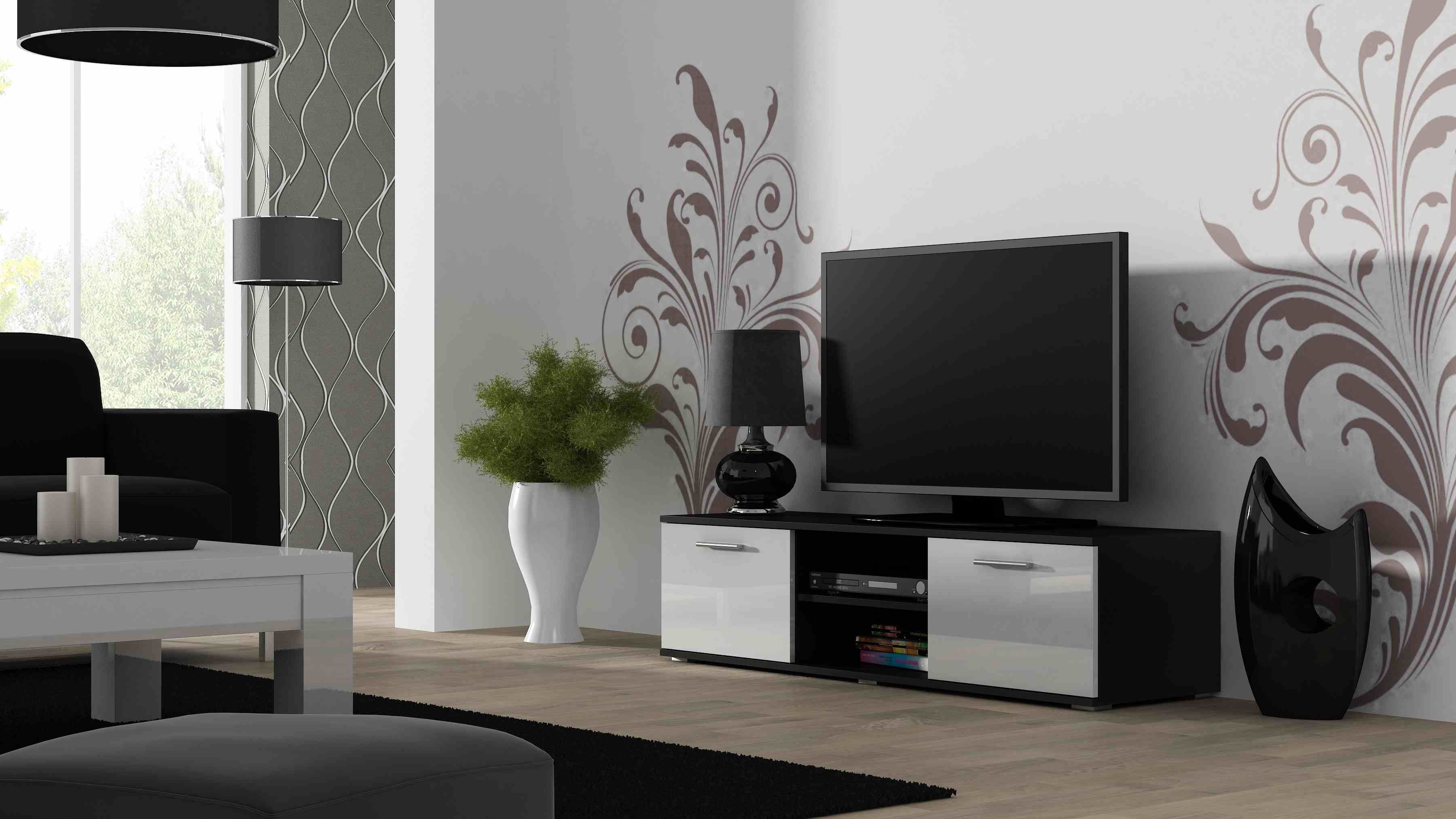 Cama TV stand SOHO 140 black/white gloss