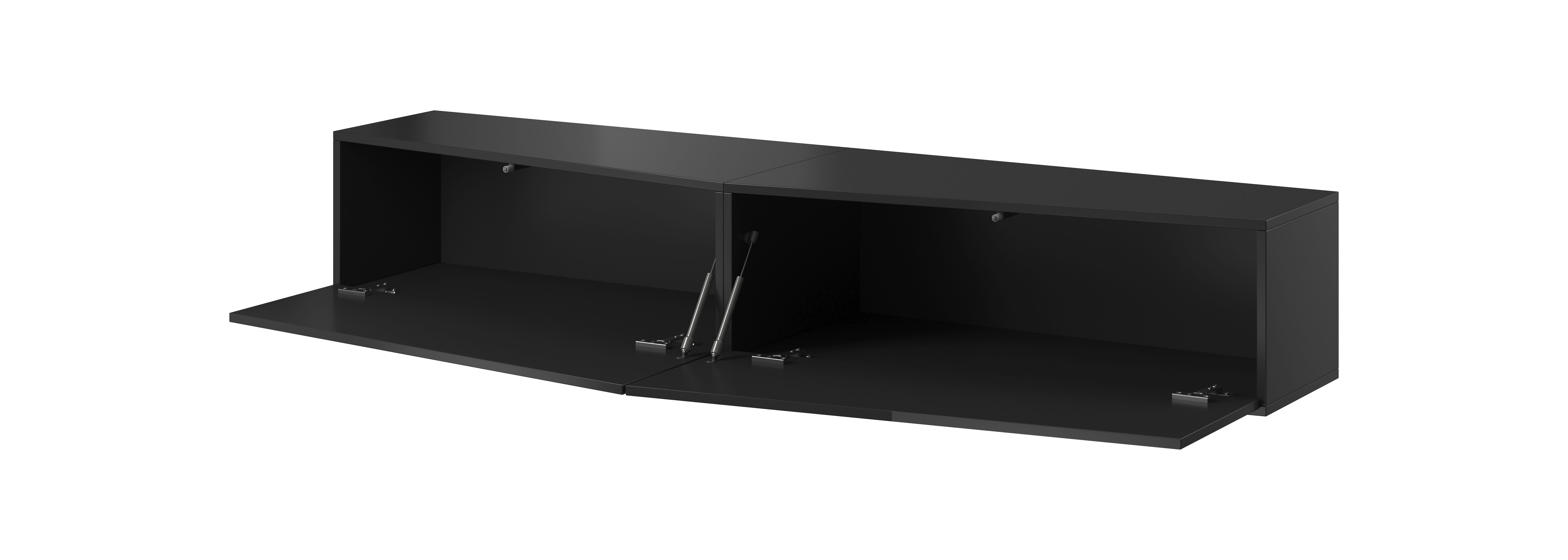 Cama TV stand VIGO SLANT 180cm (2x90) black/black gloss