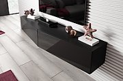 Cama TV stand VIGO SLANT 180cm (2x90) black/black gloss