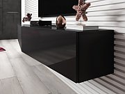 Cama TV stand VIGO SLANT 180cm (2x90) black/black gloss