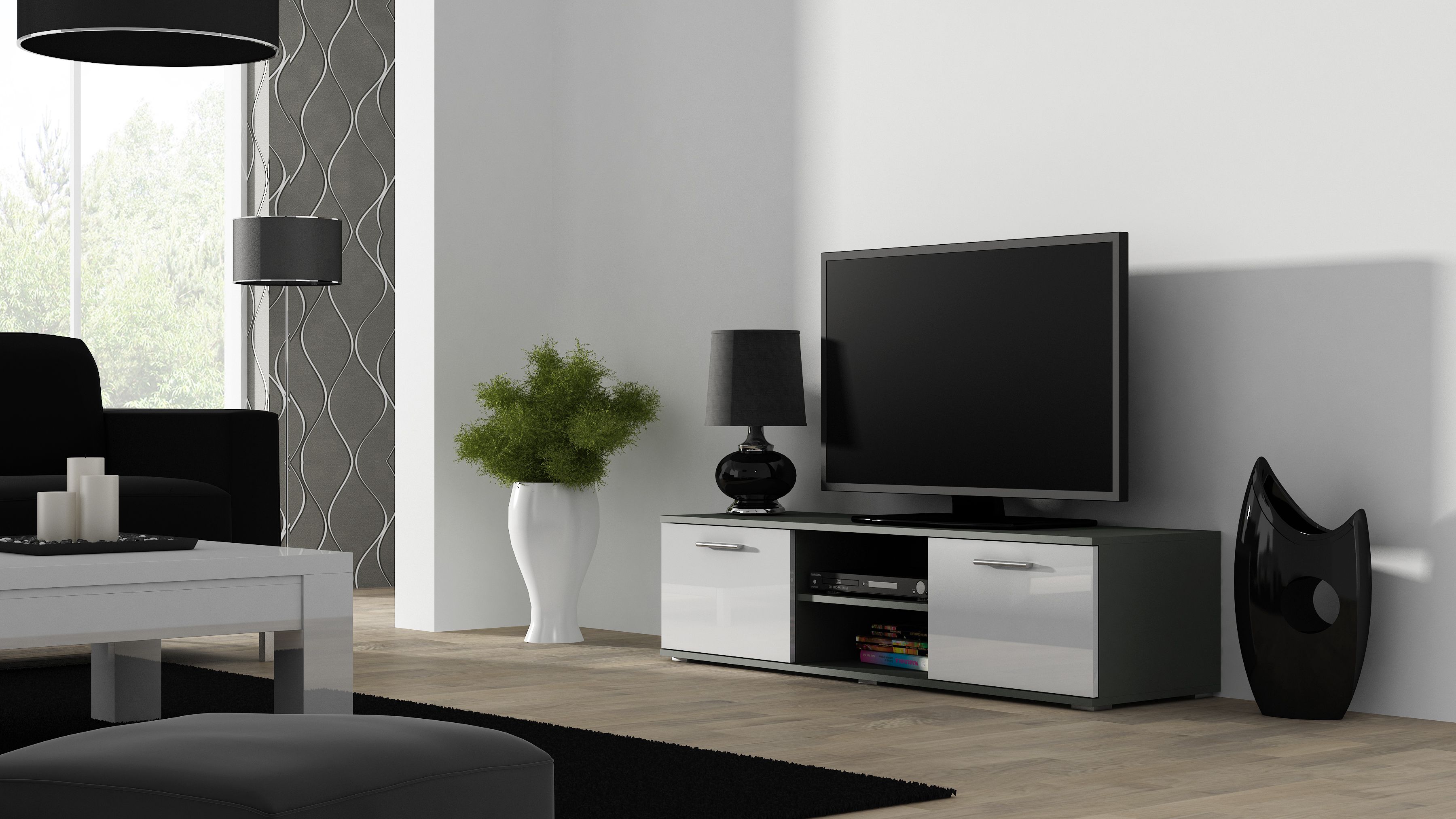 Cama TV stand SOHO 140 grey/white gloss