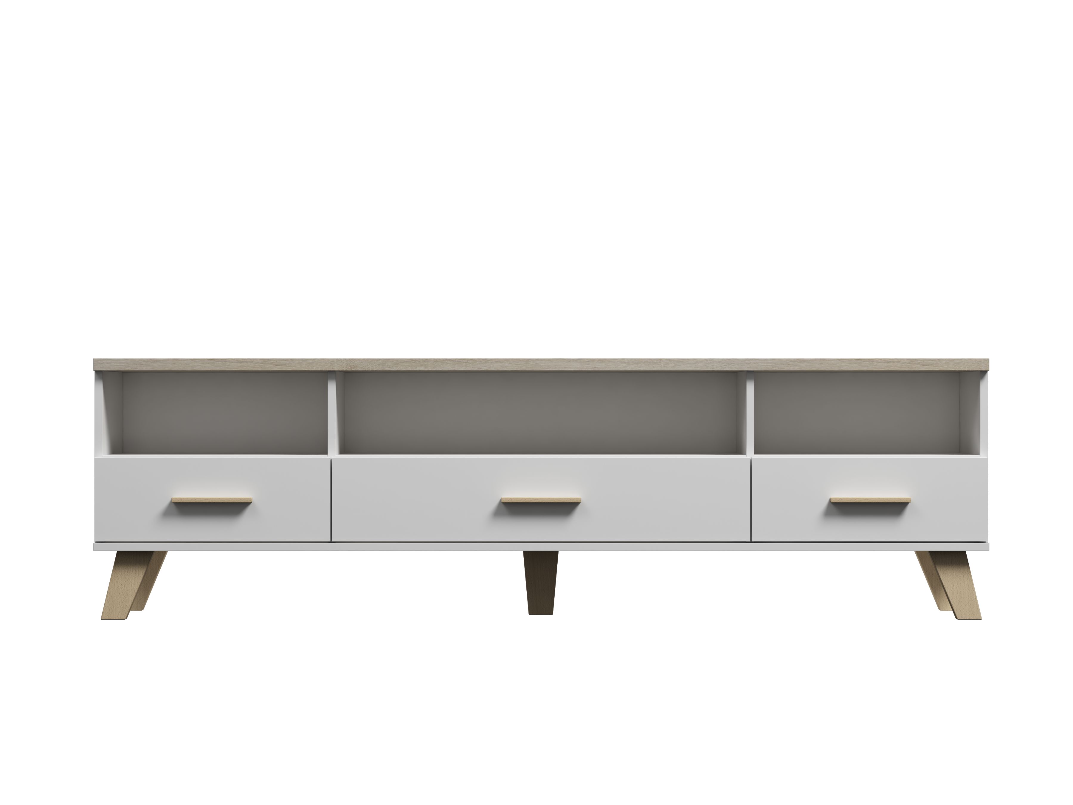 Cama RTV stand LOTTA 180cm white + sonoma oak