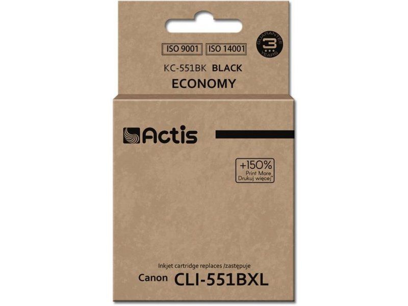 Cartus cerneala Actis KC-551BK ,Negru ,12 ml (compatibil cu Canon CLI-551BK) 
