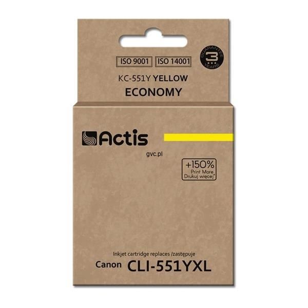Cartus cerneala Actis KC-551Y ,Galben ,12 ml (compatibil cu Canon KC-551Y) 