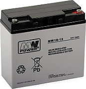 MPL MW POWER MWS 18-12 UPS battery Lead-acid accumulator VRLA AGM Maintenance-free 12 V 18 Ah Black, Grey