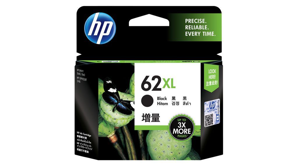 HP 62XL ink cartridge black high capacity 1-pack