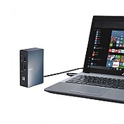 Docking Station ASUS SIM PRO 2, USB Ports: 3 x Downstream port for computer side (USB 3.0 Type A receptacle), 1 x Upstream port for computer side (TYPE C receptacle), 1 x Downstream port for computer side (Type C receptacle), I/O Ports: 1 x MIC in port*1, 1 x Audio out port, 3 x USB 3.0 port up to