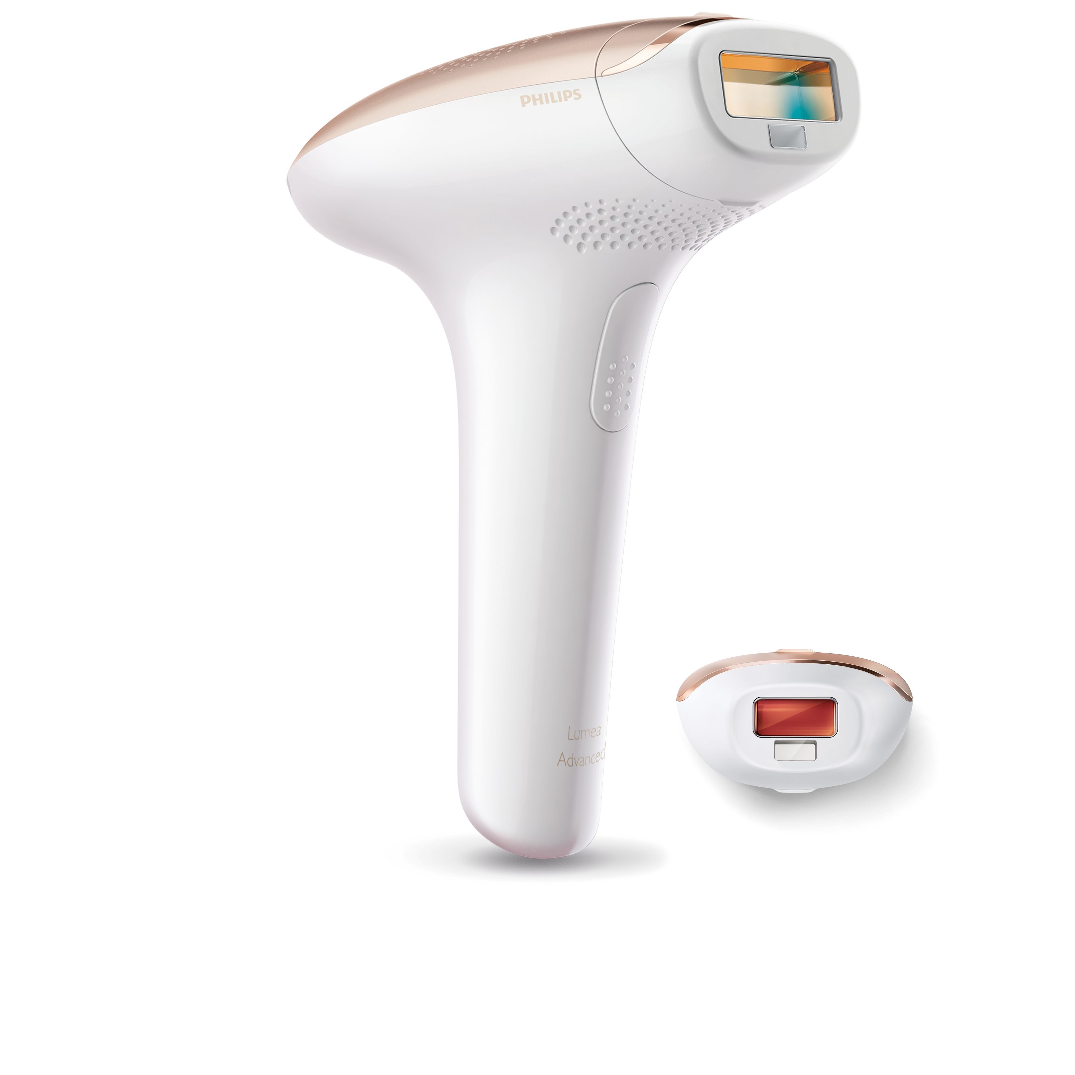Epilator IPL Philips Lumea SC1997/00, 250.000 impulsuri, senzor piele, accesoriu corp si fata, utilizare cu fir, husa, Roz/Alb