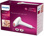 Epilator IPL Philips Lumea SC1997/00, 250.000 impulsuri, senzor piele, accesoriu corp si fata, utilizare cu fir, husa, Roz/Alb