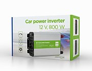 INVERTER GEMBIRD cu sinusoida simulata, Inverter auto,  800W, Schuko x 1, USB 5V / 2.1A, baterie 10-16V,  EG-PWC800-01 , (include TV 3 lei)