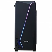 Spacer CARCASA  SPACER - gaming, Middle Tower, ATX,  FLASH , fara sursa, sticla securizata, USB 2.0 x 2, USB 3.0 x 1, PSU shroud, black  SPCS-GC-FLASH 