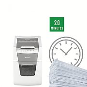 Distrugator automat documente Leitz IQ  Small Office , 100 coli, P4, cross-cut (tip confeti), cos  34 litri, alb-gri, Leitz  80110000 