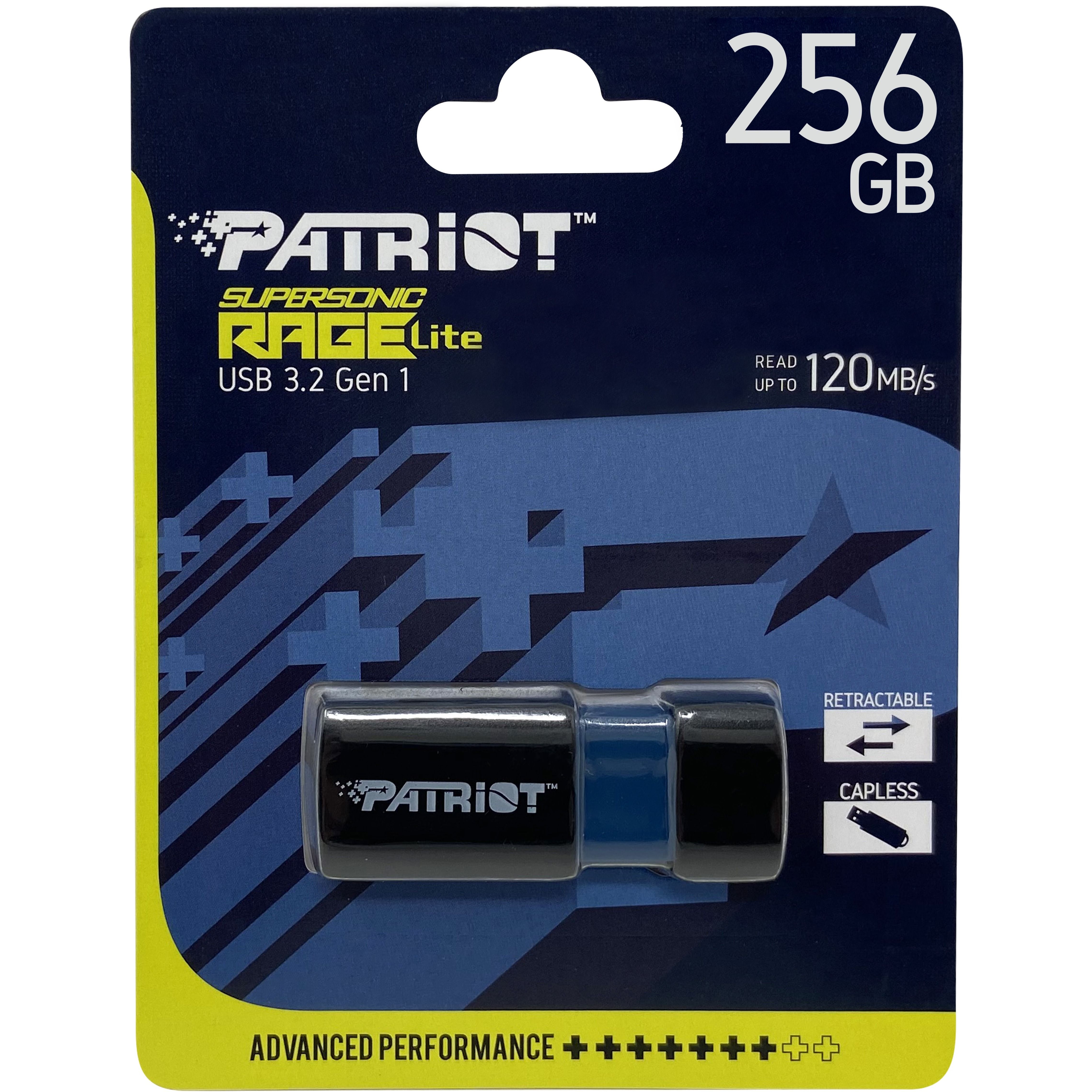 PATRIOT Supersonic Rage Lite USB 3.2 Gen 1 Flash Drive 256GB