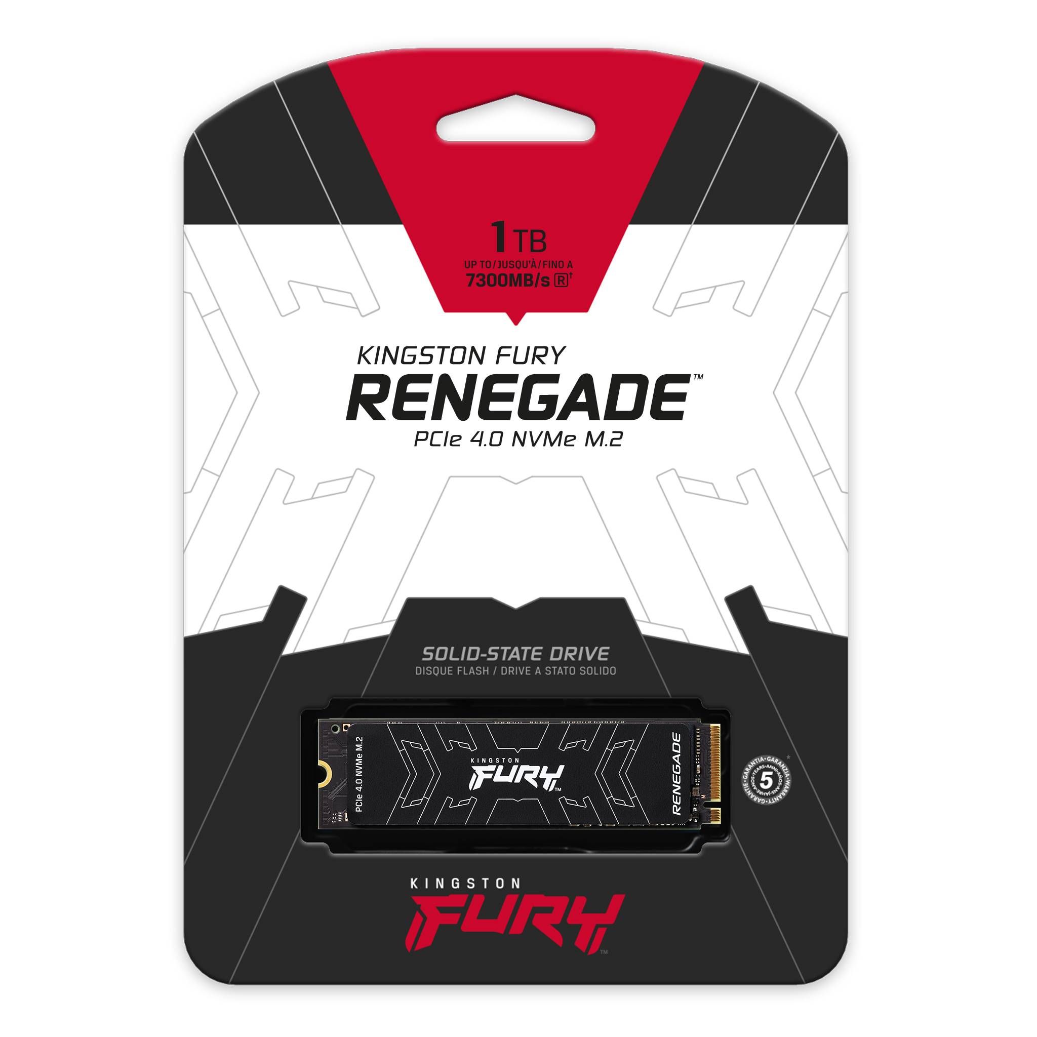 Kingston KINGSTON FURY Renegade 1TB SSD, M.2 2280, PCIe 4.0 NVMe, Read/Write 7300/6000MB/s, Random Read/Write: 900K/1000K IOPS