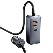 INCARCATOR auto Baseus Share Together, 2 x USB Output 5V/3A, 1 x bricheta auto, total output 120W, pt. bricheta auto, gri  CCBT-D0G  (include TV 0.15 lei)
