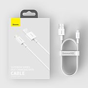 CABLU alimentare si date Baseus Superior, Fast Charging Data Cable pt. smartphone, USB la Lightning Iphone 2.4A, 0.25m, alb  CALYS-02  (include TV 0.06 lei)