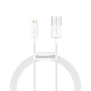 CABLU alimentare si date Baseus Superior, Fast Charging Data Cable pt. smartphone, USB la Lightning Iphone 2.4A, 1m, alb  CALYS-A02  (include TV 0.06 lei)