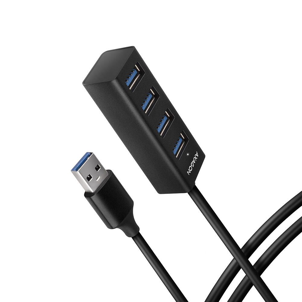 HUE-M1AL, 4x USB3.2 Gen 1, hub Subtire, cablu de 120 cm USB Tip A