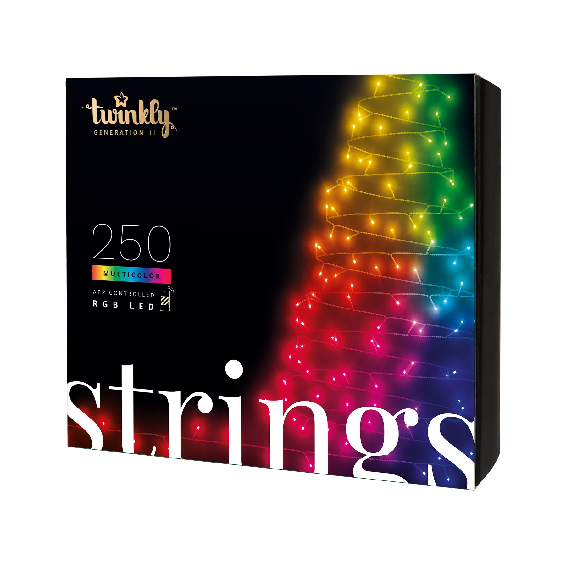 TWINKLY Strings 250 (TWS250STP-BEU) Smart Christmas tree lights 250 LED RGB 20 m