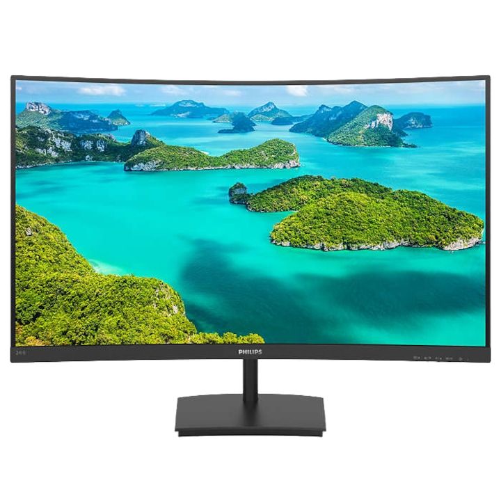 Monitor 23.6 inch LED Philips 241E1SCA/00 1920 x 1080 pixeli, 75 Hz, 4 ms, Negru