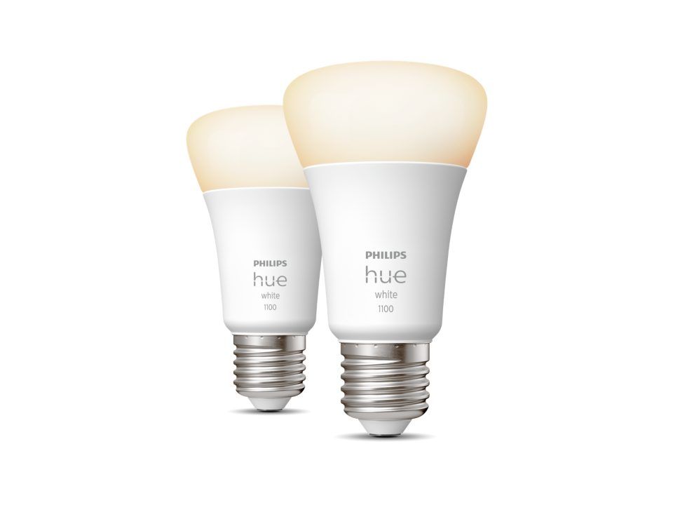 Pachet 2 becuri LED inteligente Philips Hue, Bluetooth, Zigbee, A60, E27, 8W (75W), 800 lm, lumina alba (2200-6500K)