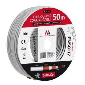 Maclean MCTV-472 coaxial cable 100 m RG-6/U White