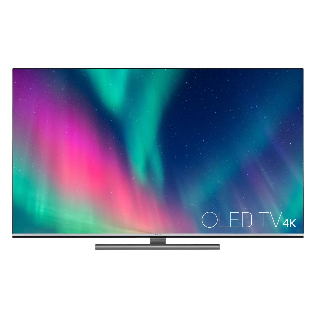 AURORA OLED TV HORIZON 4K-SMART 55HZ9930U/B, 55 , 4K Ultra HD (2160p), Dolby Vision HDR / HDR10+ / HDR10 / HLG + MicroDimming, Digital TV-Tuner DVB-S2/T2/C, HOS 3.0 SmartTV-UI (WiFi built-in) +Netflix +PrimeVideo +Youtube, Amazon Alexa / WW Google Assistant, 1xLAN (RJ45), Wireless Display, DLNA 1.5