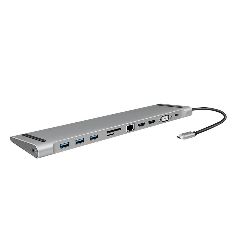 DOCKING Station LOGILINK universal, conectare PC USB 3.1, USB 3.0 x 3, porturi video VGA x 1, HDMI x 2, RJ-45, card reader, PD 3.0 pana la 100W, argintiu,  UA0373  (include TV 0.15 lei)