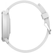 Smart watch, 1.3inches IPS full touch screen, Round watch, IP68 waterproof, multi-sport mode, BT5.0, compatibility with iOS and android, Silver white , Host: 25.2*42.5*10.7mm, Strap: 20*250mm, 45g