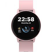 Smart watch, 1.3inches IPS full touch screen, Round watch, IP68 waterproof, multi-sport mode, BT5.0, compatibility with iOS and android, Pink, Host: 25.2*42.5*10.7mm, Strap: 20*250mm, 45g