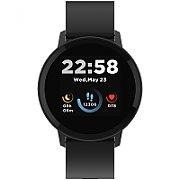 Smart watch, 1.3inches IPS full touch screen, Round watch, IP68 waterproof, multi-sport mode, BT5.0, compatibility with iOS and android, black , Host: 25.2*42.5*10.7mm, Strap: 20*250mm, 45g