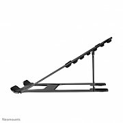 Neomounts by Newstar NSLS085BLACK foldable laptop stand for 10-17  laptops, tilt adjustable - Black  Specifications General Min. screen size*: 10 inch Max. screen size*: 17 inch Min. weight: 0 kg Max. weight: 5 kg Screens: 1 Desk mount: Stand  Functionality Type: Tilt Tilt (degrees): 36° Width: 22,3