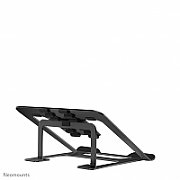 Neomounts by Newstar NSLS085BLACK foldable laptop stand for 10-17  laptops, tilt adjustable - Black  Specifications General Min. screen size*: 10 inch Max. screen size*: 17 inch Min. weight: 0 kg Max. weight: 5 kg Screens: 1 Desk mount: Stand  Functionality Type: Tilt Tilt (degrees): 36° Width: 22,3