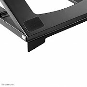 Neomounts by Newstar NSLS075BLACK Foldable Laptop Stand - Black  Specifications General Min. screen size*: 10 inch Max. screen size*: 15 inch Min. weight: 0 kg Max. weight: 5 kg Desk mount: Stand  Functionality Type: Tilt Width: 25,5 cm Depth: 25,5 cm Height: 3,5 cm Height adjustment: Manual